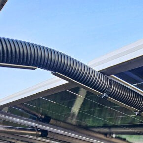 Cable routing between
east-west rows